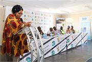 Minister Pemmy Majodina at the community engagement in Dalbho area in KZN Province