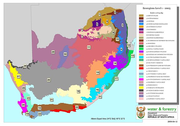 South African level 1 ecoregions