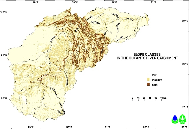 Slope classes in the Olifants catchment