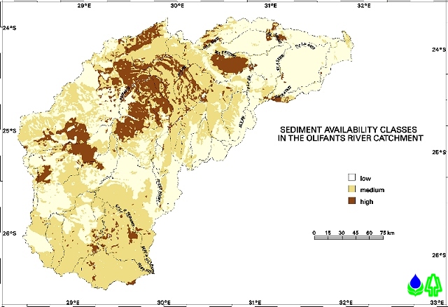 Sediment availability classes in the Olifants catchment