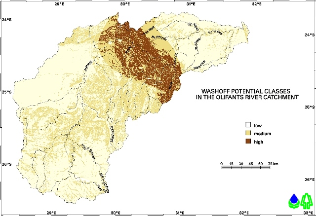 Washoff potential classes in the Olifants catchment