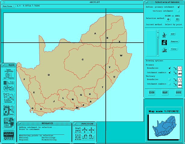 catchment selection screen